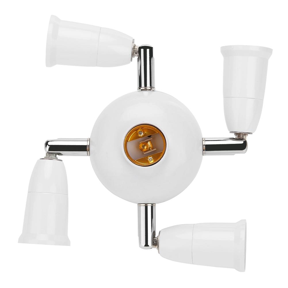 7In1 Adjustable E27 Splitter 57 Heads Lamp Base Extended LED Light Bulbs Socket Splitter Holder Adapter Converter Socket