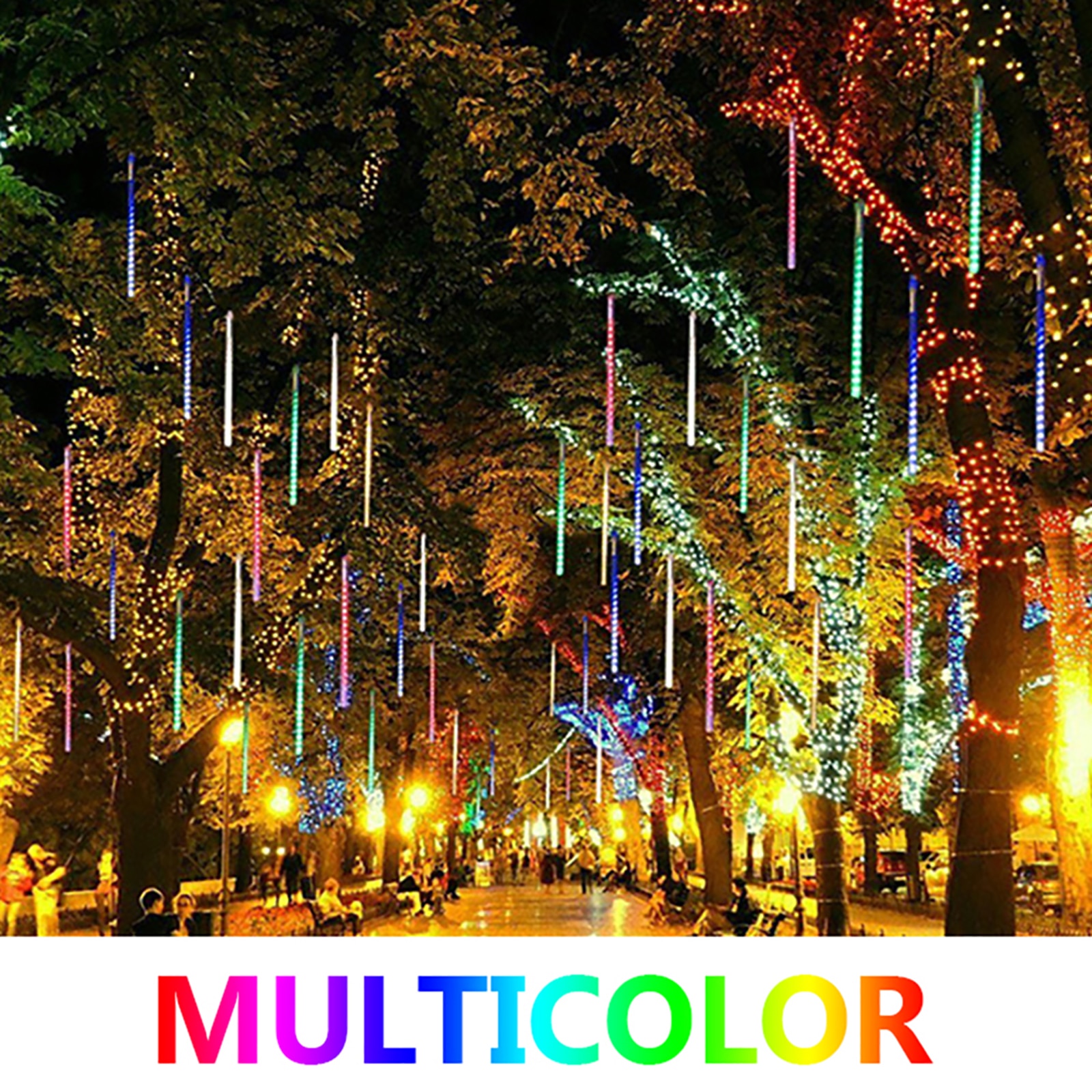 30cm 192LED Meteor Shower Garland Strip Light Outdoor Xmas Waterproof Fairy Lights Garden Street Christmas Decoration Strip Lamp
