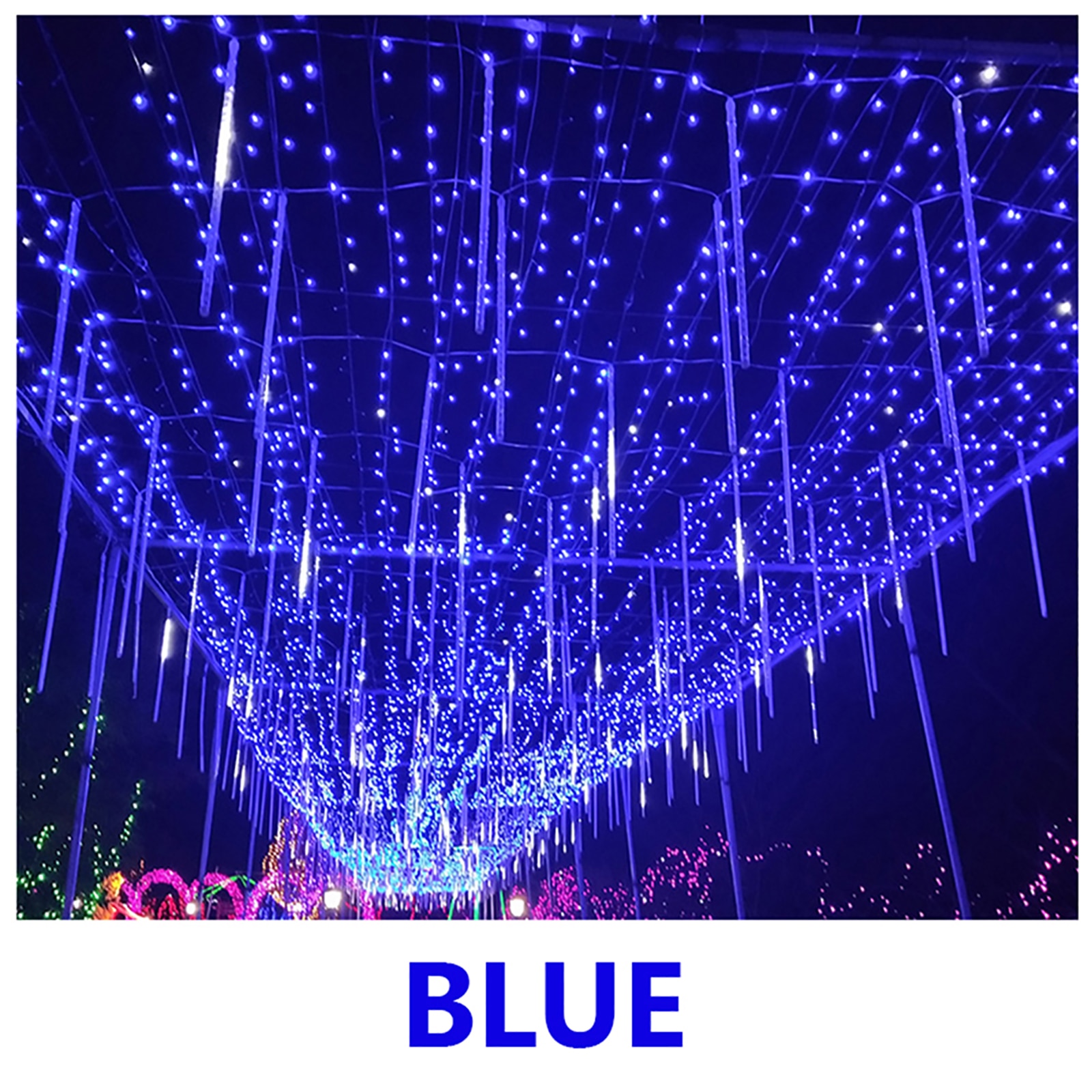 30cm 192LED Meteor Shower Garland Strip Light Outdoor Xmas Waterproof Fairy Lights Garden Street Christmas Decoration Strip Lamp