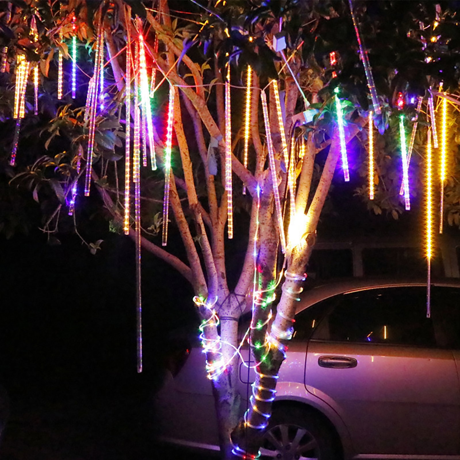 30cm 192LED Meteor Shower Garland Strip Light Outdoor Xmas Waterproof Fairy Lights Garden Street Christmas Decoration Strip Lamp
