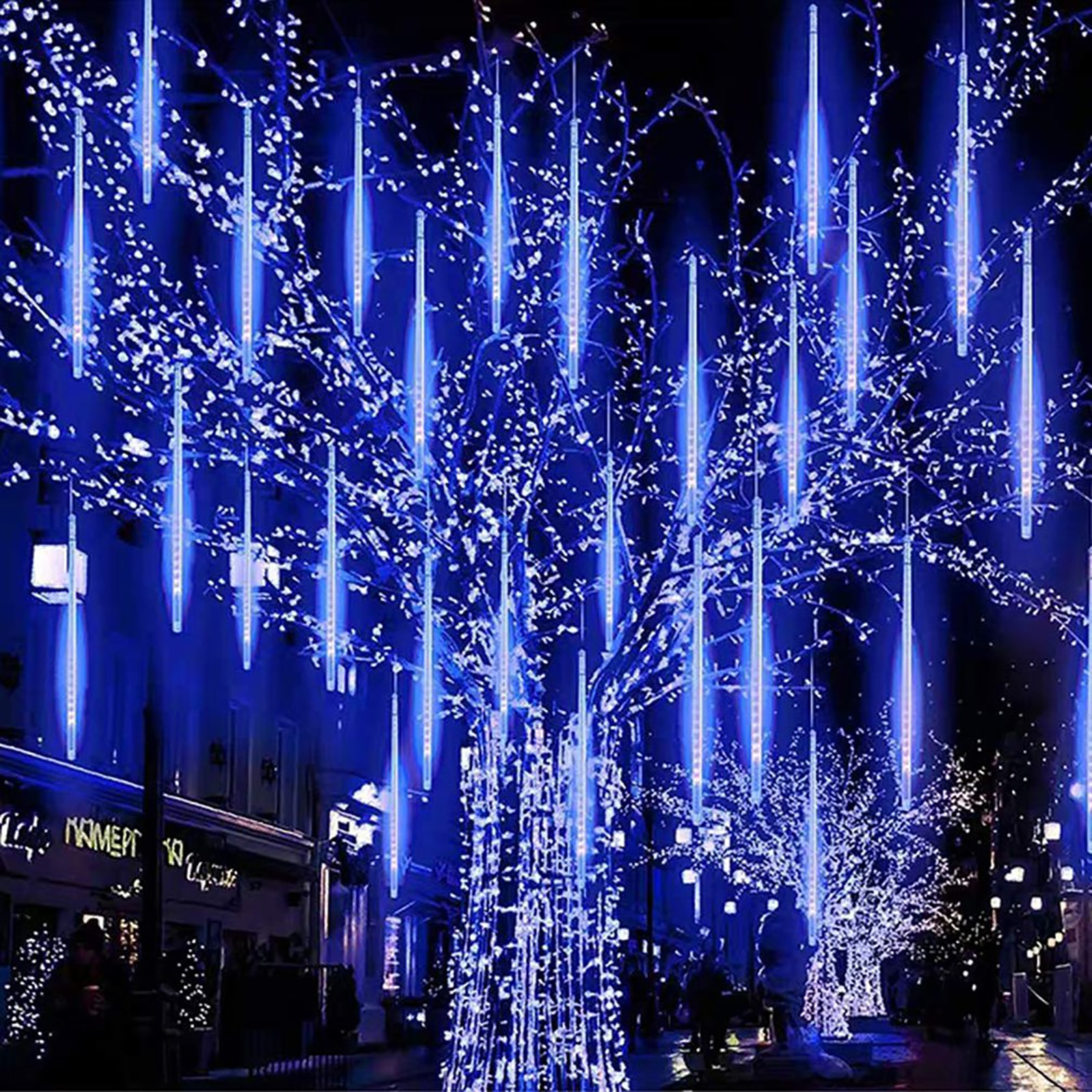 30cm 192LED Meteor Shower Garland Strip Light Outdoor Xmas Waterproof Fairy Lights Garden Street Christmas Decoration Strip Lamp