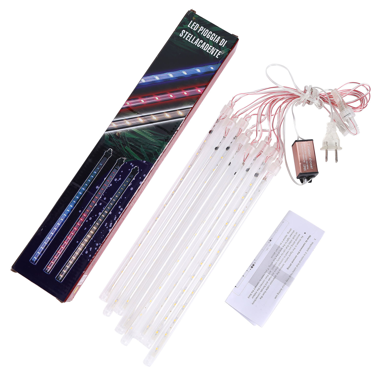 30cm 192LED Meteor Shower Garland Strip Light Outdoor Xmas Waterproof Fairy Lights Garden Street Christmas Decoration Strip Lamp