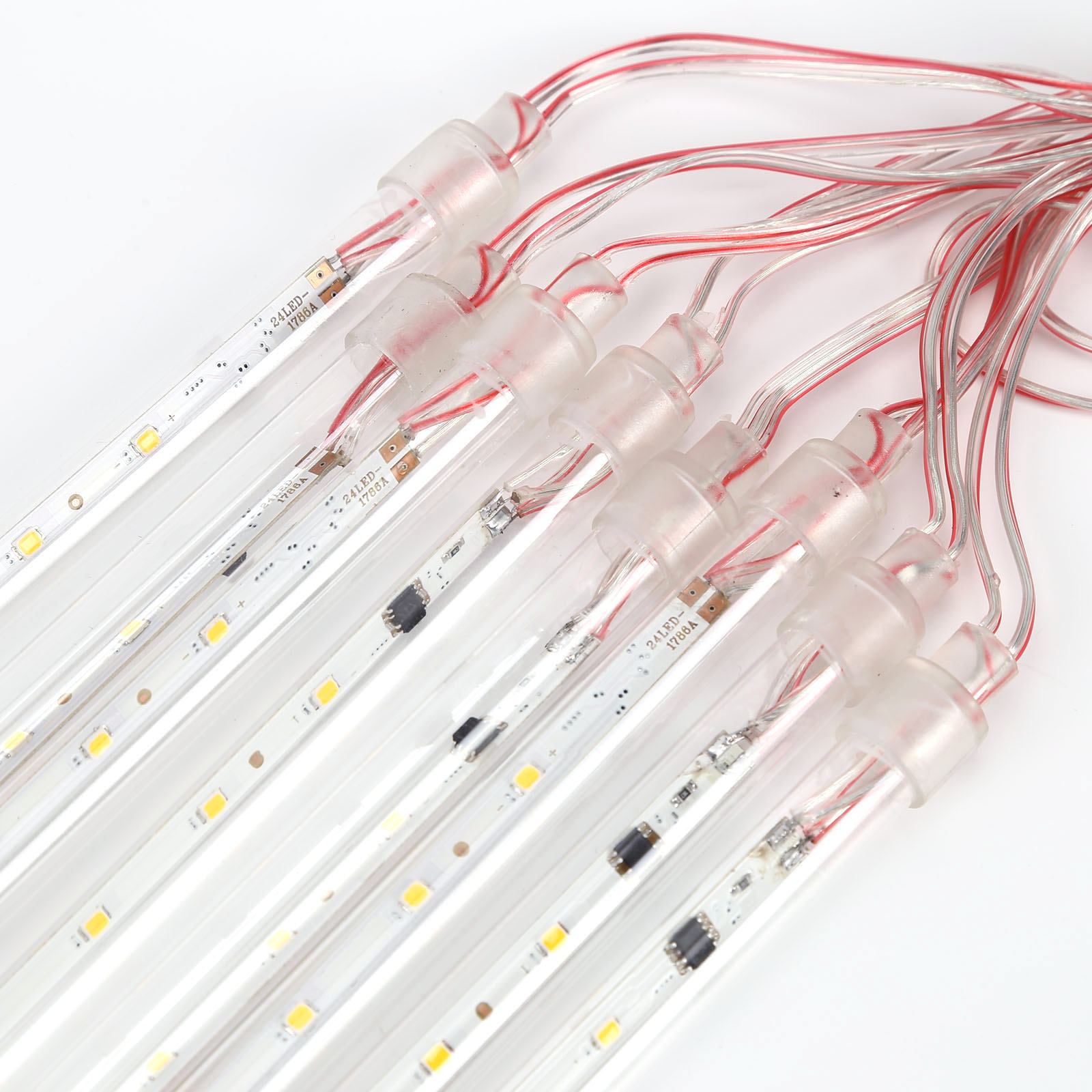 30cm 192LED Meteor Shower Garland Strip Light Outdoor Xmas Waterproof Fairy Lights Garden Street Christmas Decoration Strip Lamp