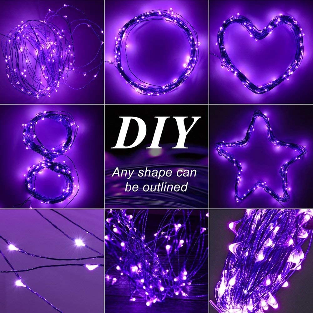 10m LED Outdoor Waterproof Copper Wire Lamp String Flashing Fairy Light for Wedding Garden Christmas Decor with Remote Control
