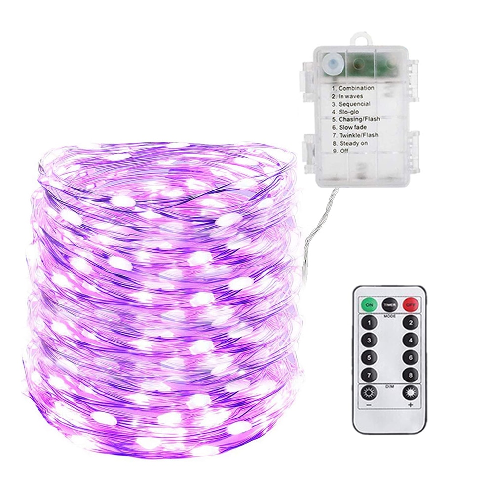 10m LED Outdoor Waterproof Copper Wire Lamp String Flashing Fairy Light for Wedding Garden Christmas Decor with Remote Control
