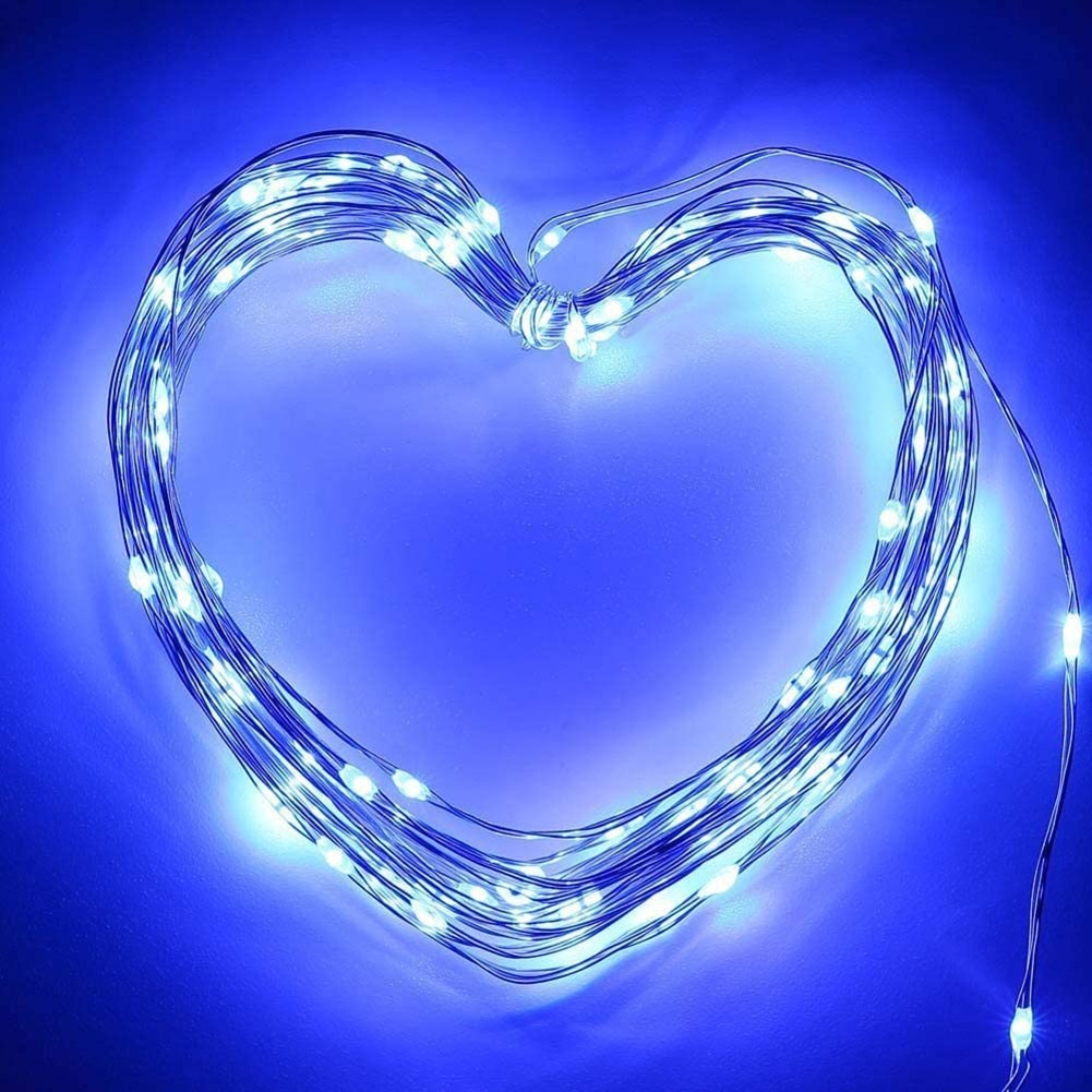 USB LED String Fairy Lights Copper Wire Christmas Garland Lamp with Remote Control for Garden Yard Decor