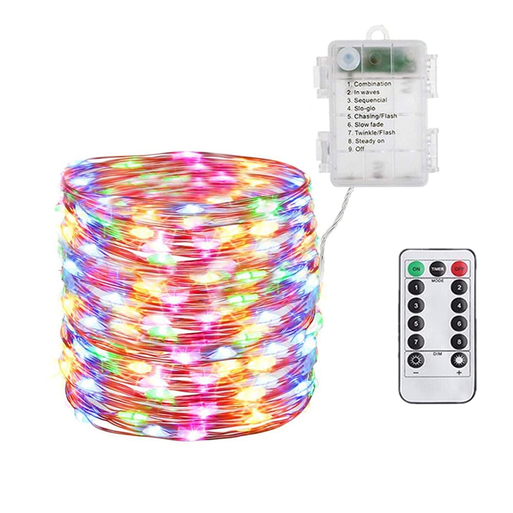 10m LED Outdoor Waterproof Copper Wire Lamp String Flashing Fairy Light for Wedding Garden Christmas Decor with Remote Control