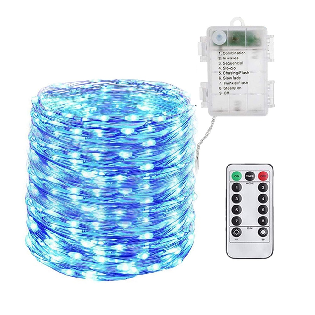 10m LED Outdoor Waterproof Copper Wire Lamp String Flashing Fairy Light for Wedding Garden Christmas Decor with Remote Control