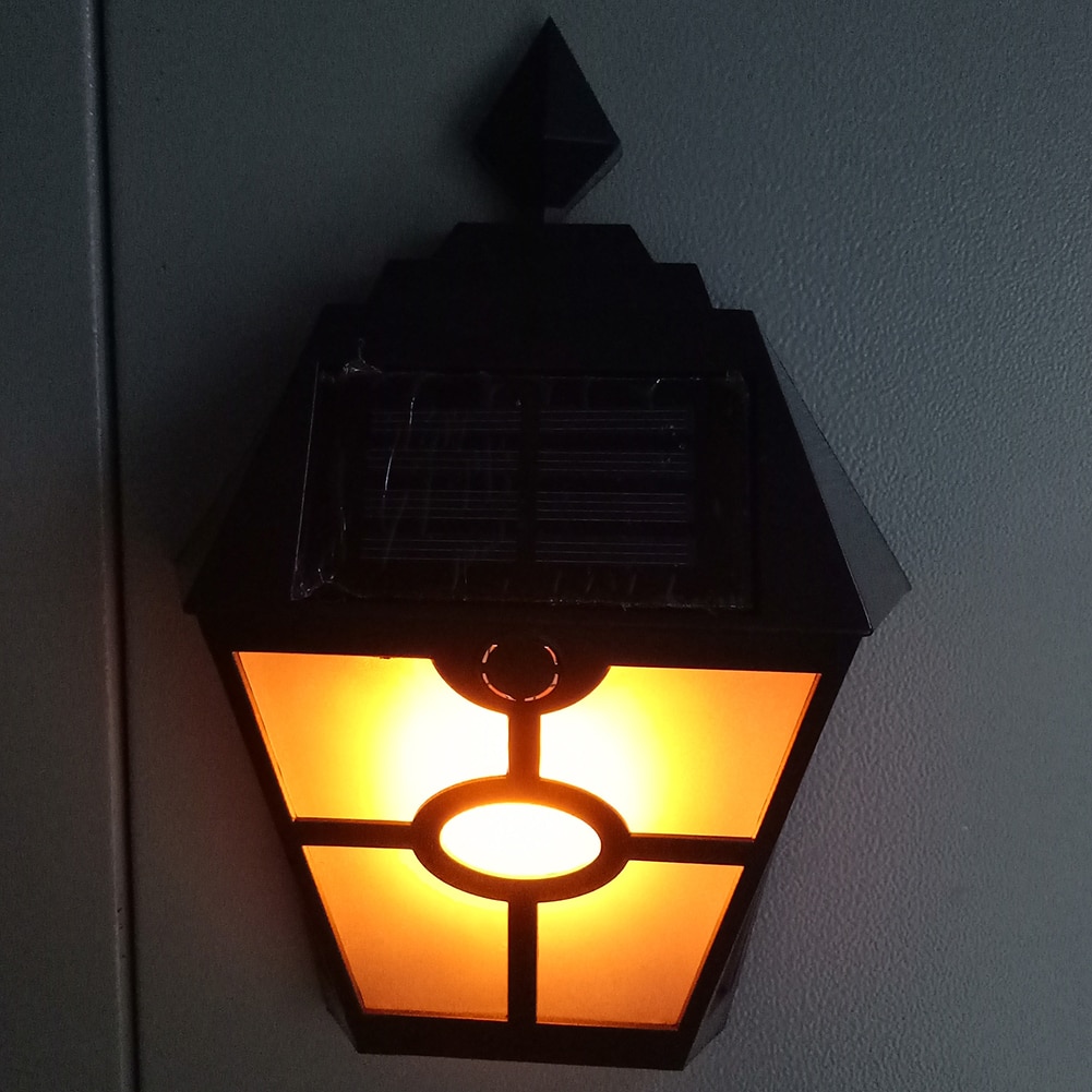 LED Solar Light Retro Flame Torch Wall Light Outdoor Waterproof Courtyard Street Solar Lamps for Home Garden Decoration