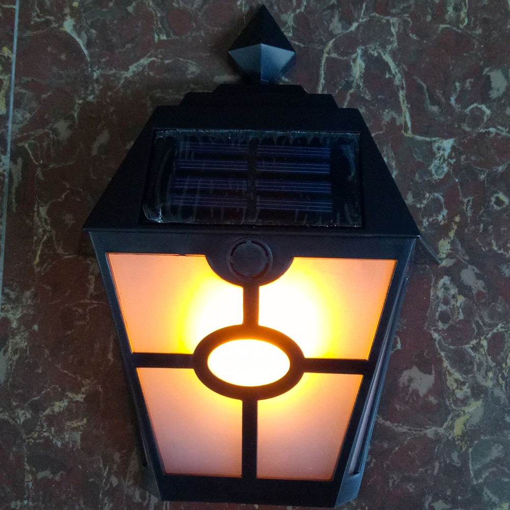 LED Solar Light Retro Flame Torch Wall Light Outdoor Waterproof Courtyard Street Solar Lamps for Home Garden Decoration