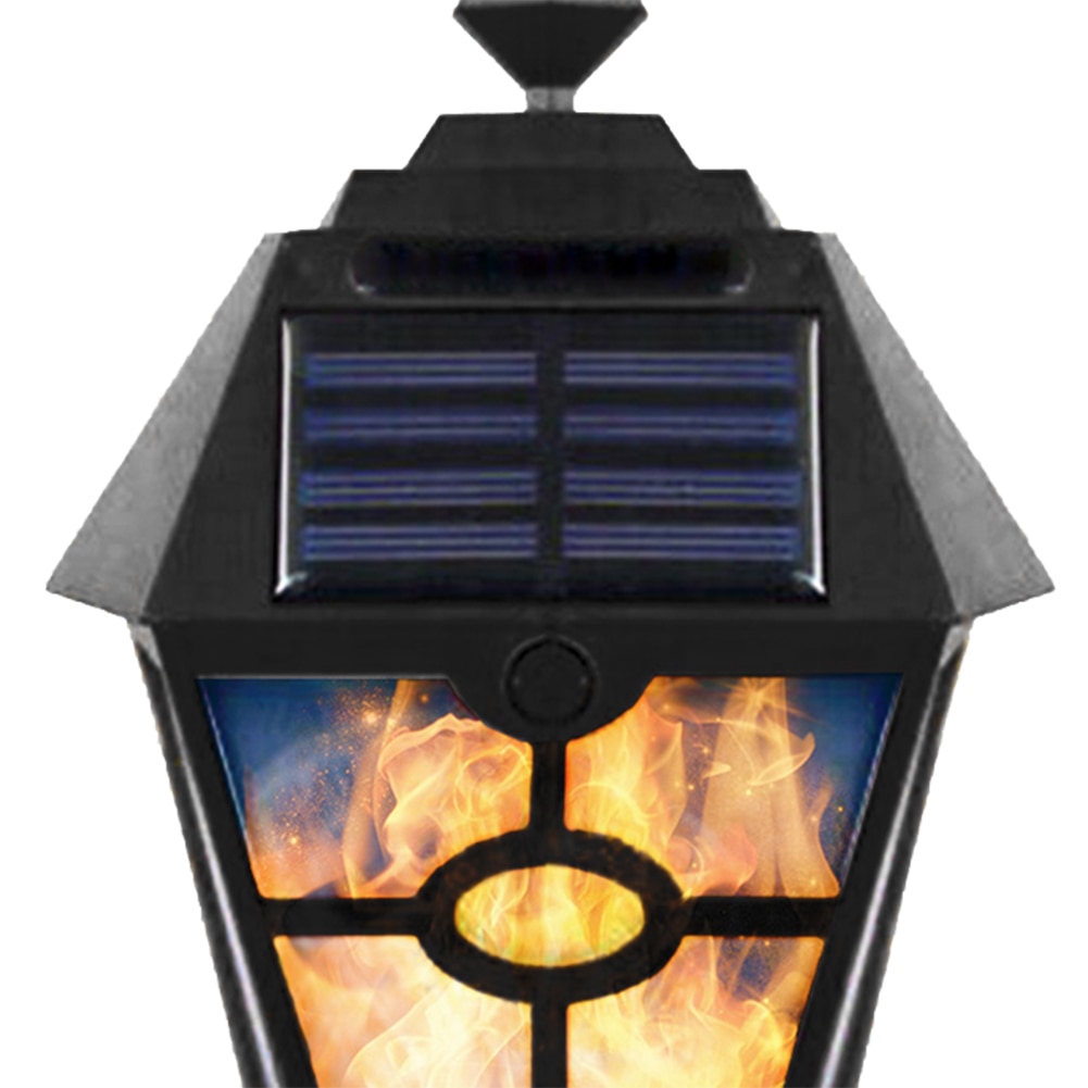 LED Solar Light Retro Flame Torch Wall Light Outdoor Waterproof Courtyard Street Solar Lamps for Home Garden Decoration