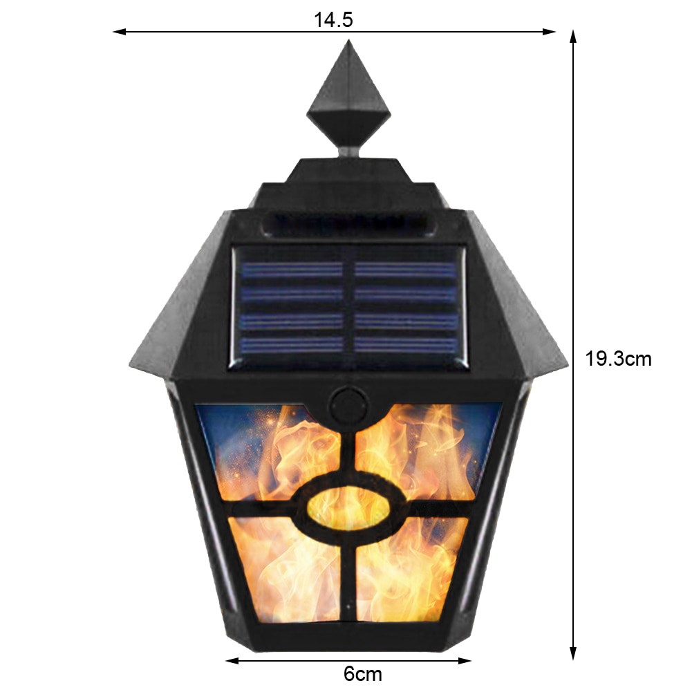LED Solar Light Retro Flame Torch Wall Light Outdoor Waterproof Courtyard Street Solar Lamps for Home Garden Decoration