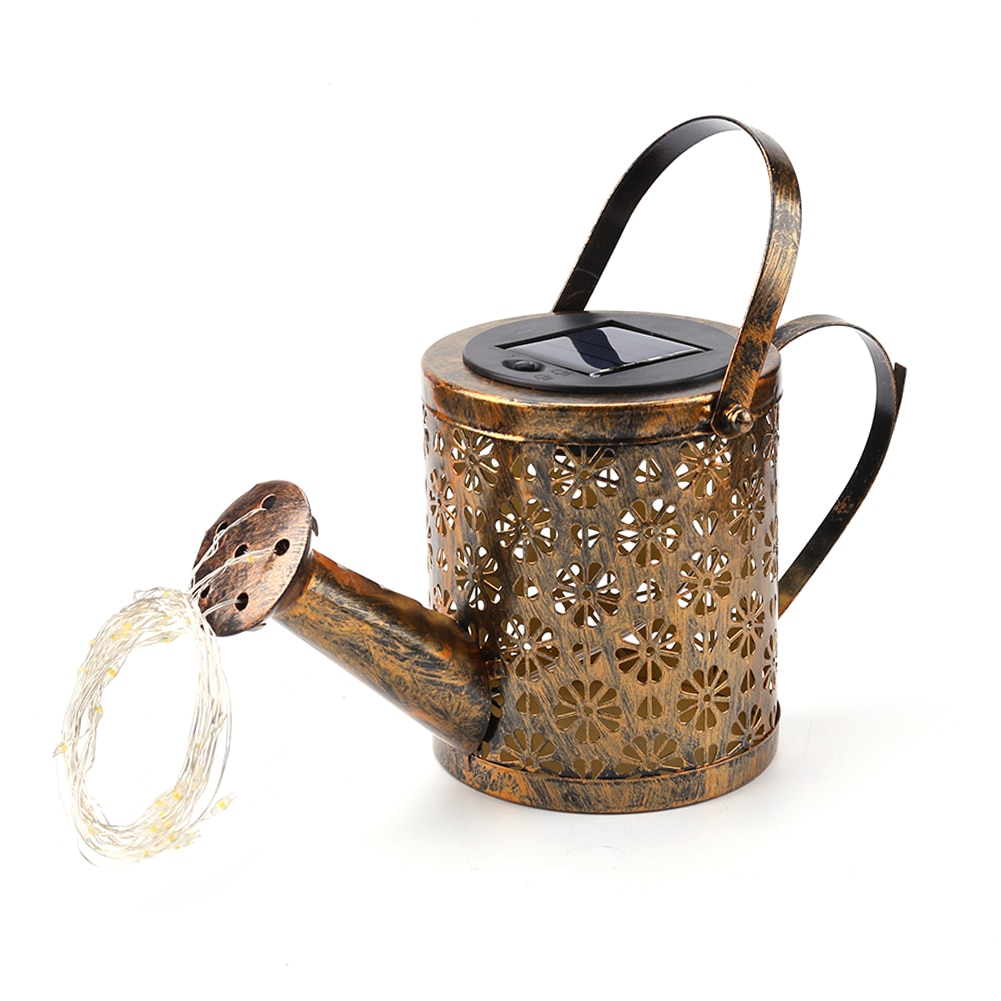 Kettle Shower Solar Lamp Hollow Wrought Iron Solar Light Outdoor Waterproof Courtyard Landscape Garden Decoration Lighting Lamp