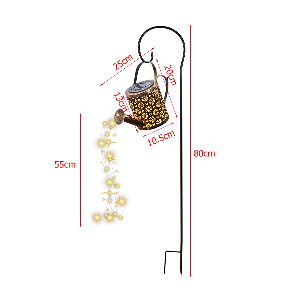 Kettle Shower Solar Lamp Hollow Wrought Iron Solar Light Outdoor Waterproof Courtyard Landscape Garden Decoration Lighting Lamp