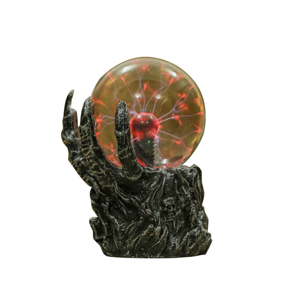 Novelty Electrostatic Sphere Light Skull Hand Touch Glass Magic Desktop Ornaments Christmas Decor Night Ball Lights Lamp Gifts