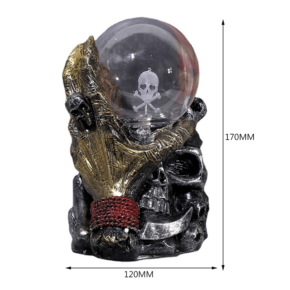 Novelty Electrostatic Sphere Light Skull Hand Touch Glass Magic Desktop Ornaments Christmas Decor Night Ball Lights Lamp Gifts