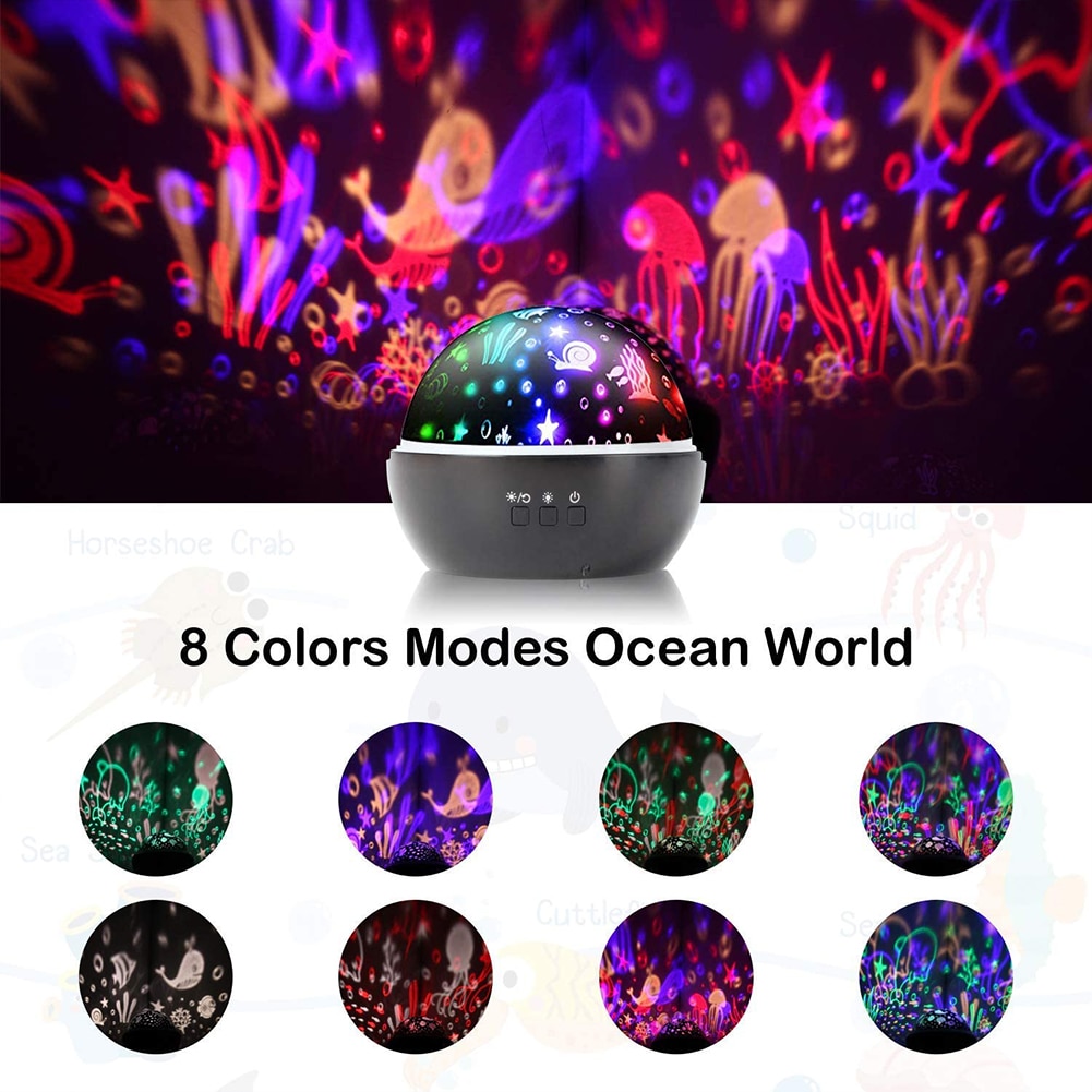 3 in 1 Star Sky Projector Star LED Night Light Music Player Waving Lights 360 Degree Rotation Night Lighting Lamp