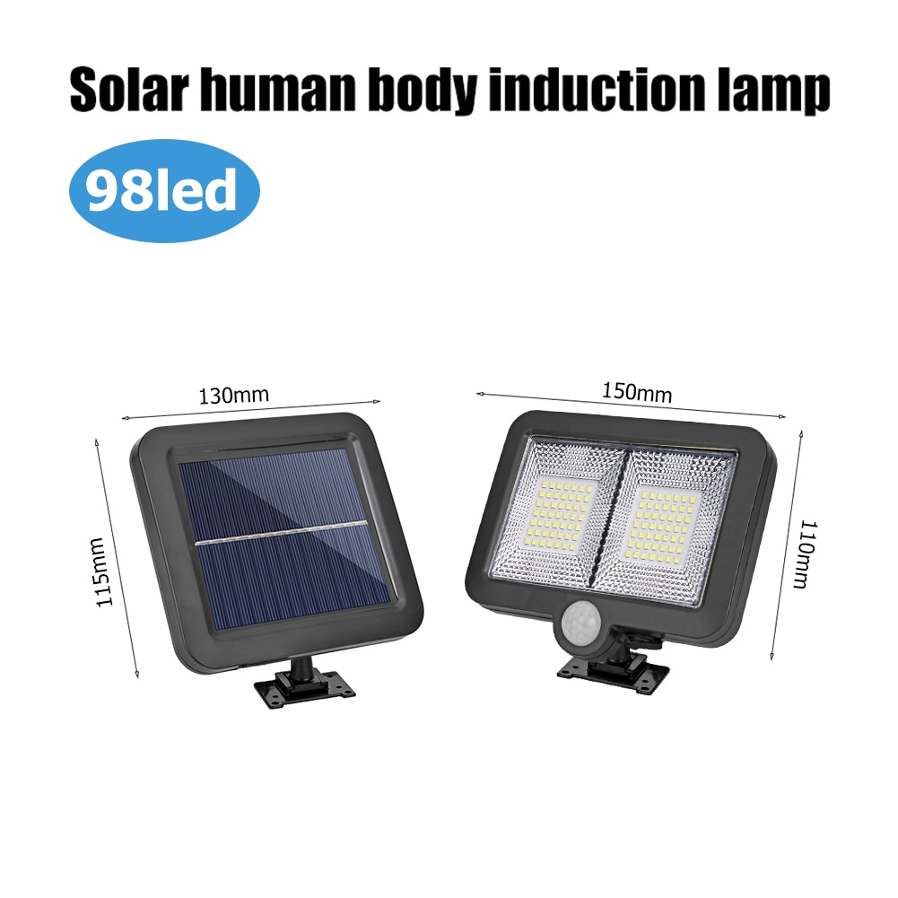 160LED Solar Powered Light Outdoors Waterproof PIR Motion Sensor Courtyard Street Lighting for Garden Decoration Solar Wall Lamp