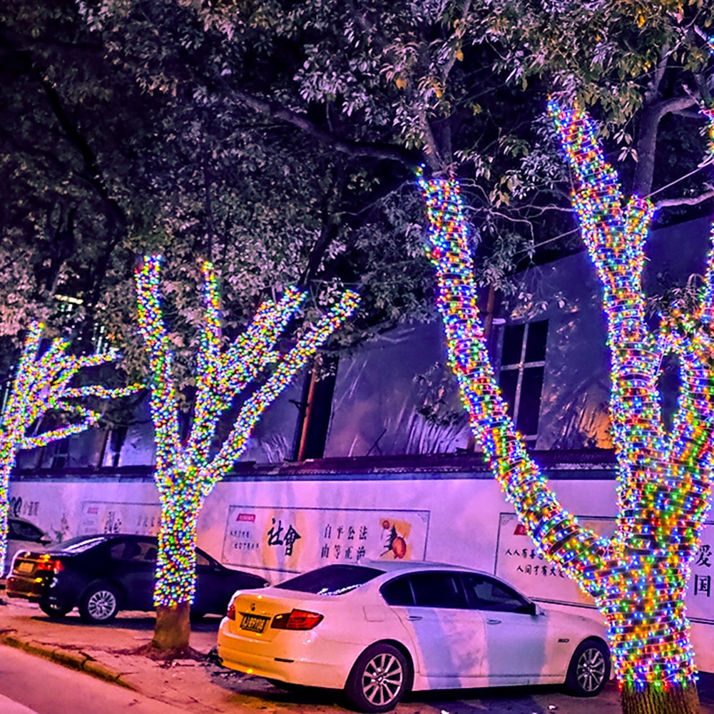 LED Solar Fairy String Garland Lights Lamp Waterproof Outdoor 8 Modes Christmas Holiday Wedding Party Garden Decoration Lights