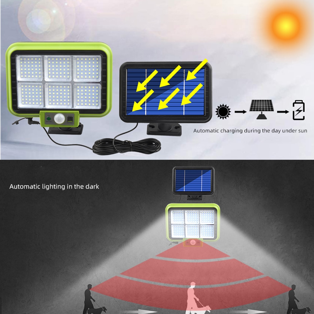 294 LED Split Solar Wall Light Outdoors Waterproof 3 Modes Patio Stair Motion Sensor Solar Lamp for Garden Decoration Lighting