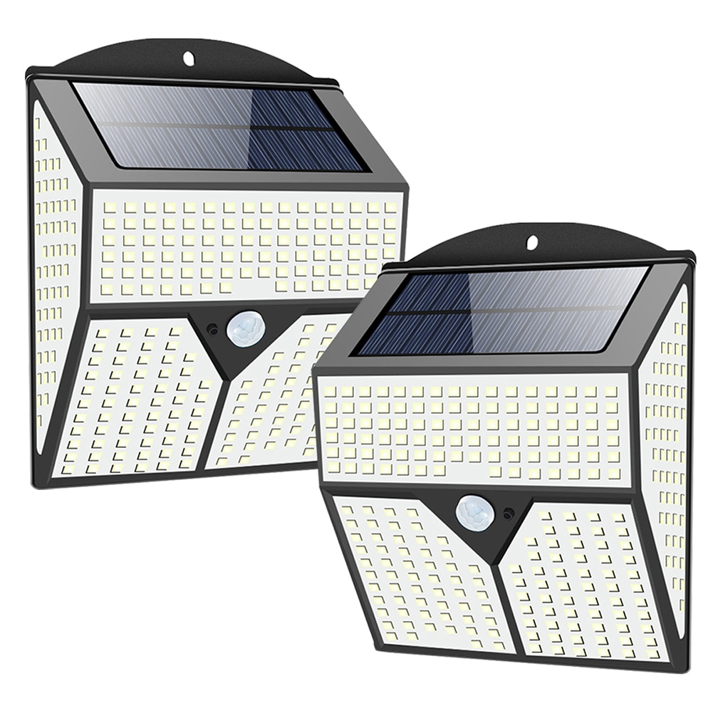 318/436 LED Solar Powered Lights Outdoors Waterproof PIR Motion Sensor Street Security Wall Sunlight Lamp for Garden Decoration