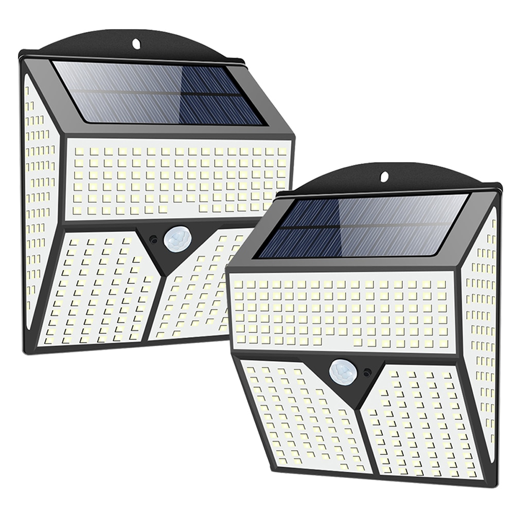 318/436 LED Solar Powered Lights Outdoors Waterproof PIR Motion Sensor Street Security Wall Sunlight Lamp for Garden Decoration