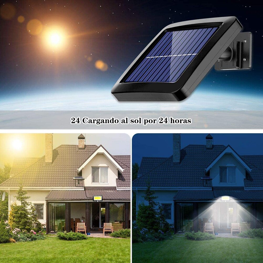100LED Solar Light Outdoors Waterproof PIR Motion Sensor Lamps 3 Wall Modes Pathway Yard Security Lighting for Garden Decoration