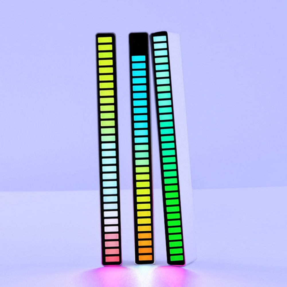 32 LED RGB Colorful Night Light Voice-activated Pickup Atmosphere Light Bar 5V Car Light Strip Pickup Desktop Party Decoration
