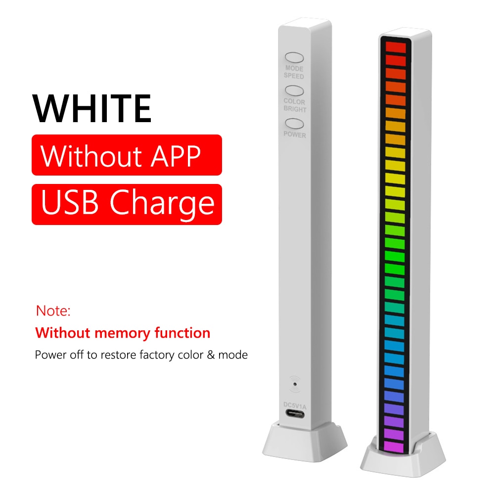 32 LED RGB Colorful Night Light Voice-activated Pickup Atmosphere Light Bar 5V Car Light Strip Pickup Desktop Party Decoration