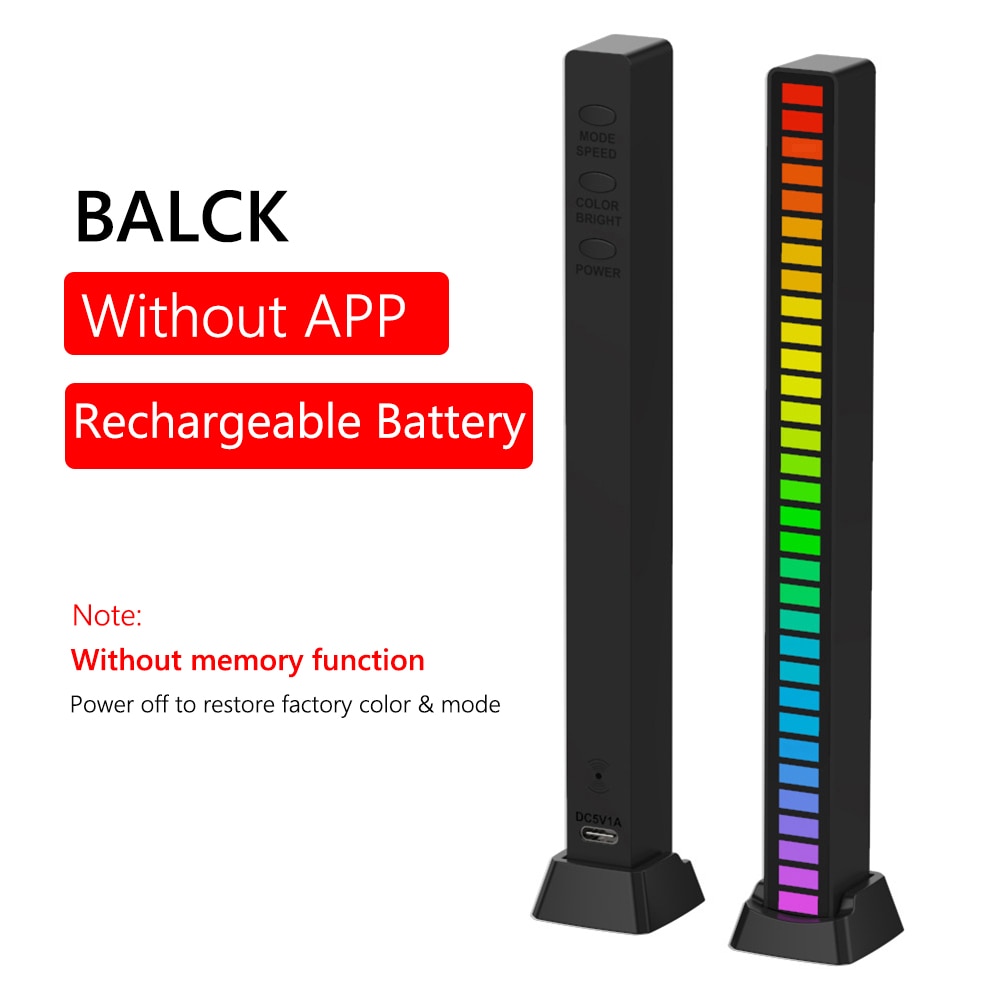 32 LED RGB Colorful Night Light Voice-activated Pickup Atmosphere Light Bar 5V Car Light Strip Pickup Desktop Party Decoration