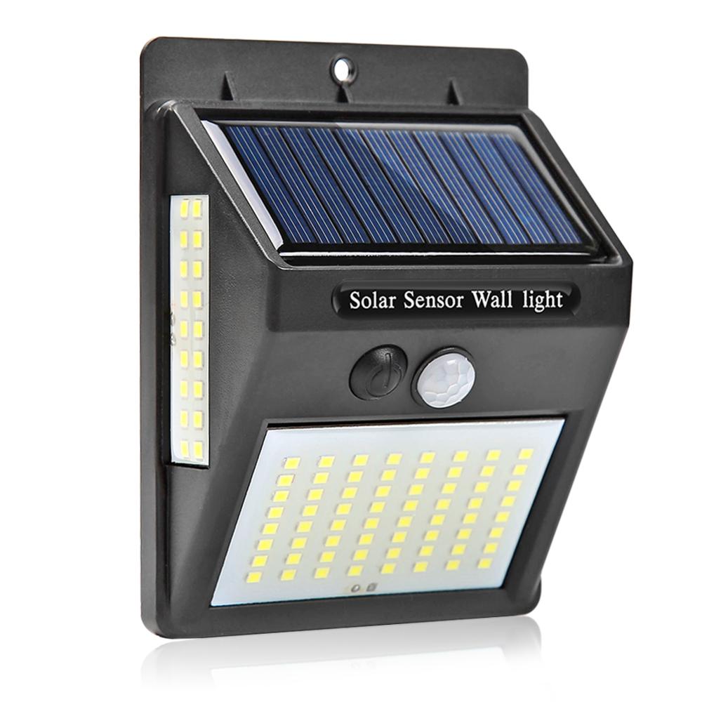 4PCS 100 LED Solar Light Outdoors Solar Lamp Powered Sunlight Waterproof PIR Motion Sensor Street Light for Garden Decoration