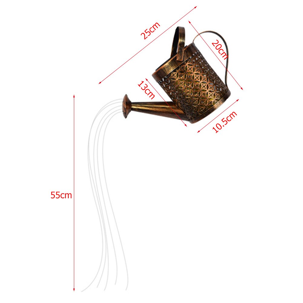 LED Solar Lamp Watering Can Sprinkles Fairy Solar Light Wrought Iron Hollow Outdoor Waterproof Shower Light Garden Decoration