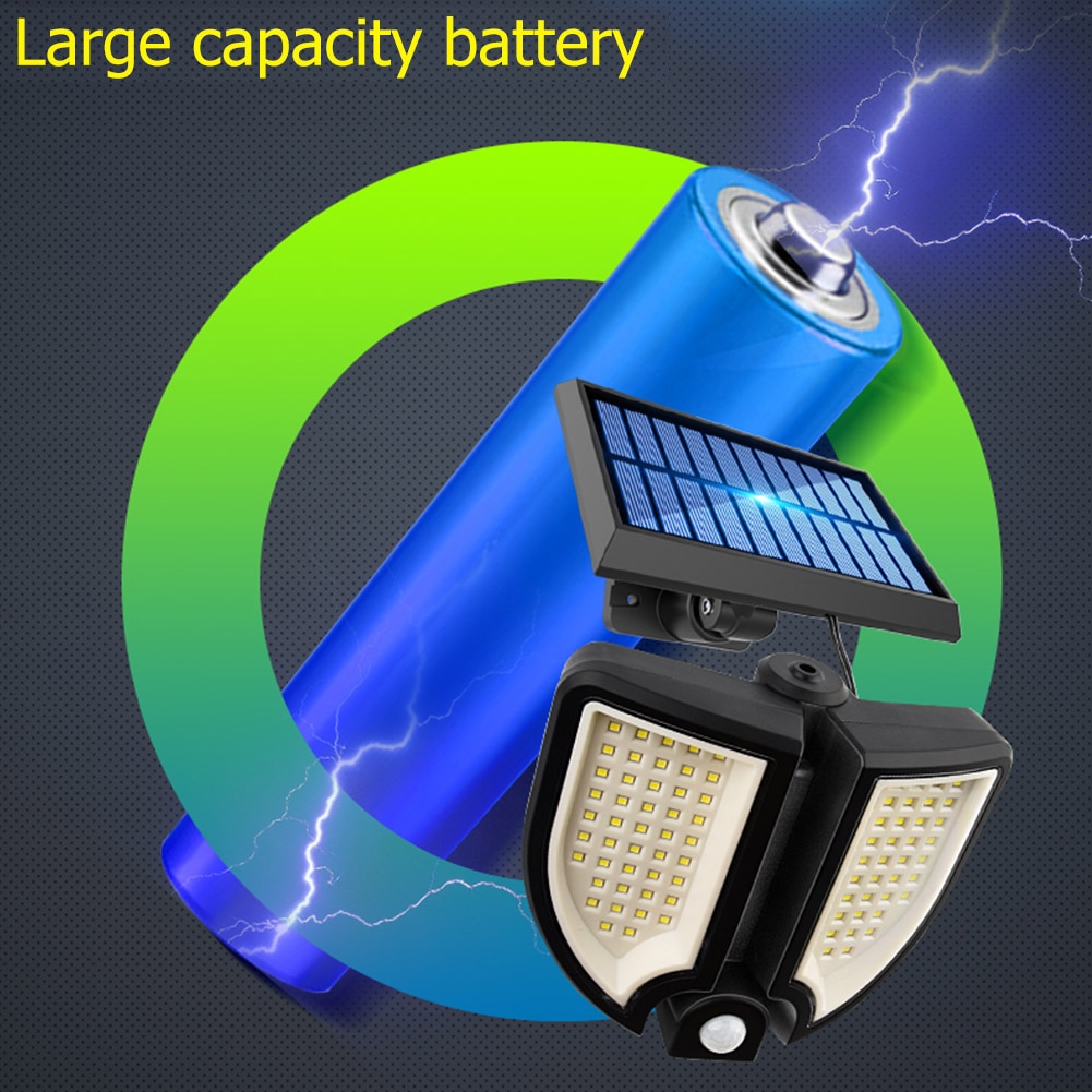 160LED Solar Light Outdoor 3Modes Human Body Induction Solar Wall Lamp Garden Decoration Yard Path Waterproof Emergency Lighting