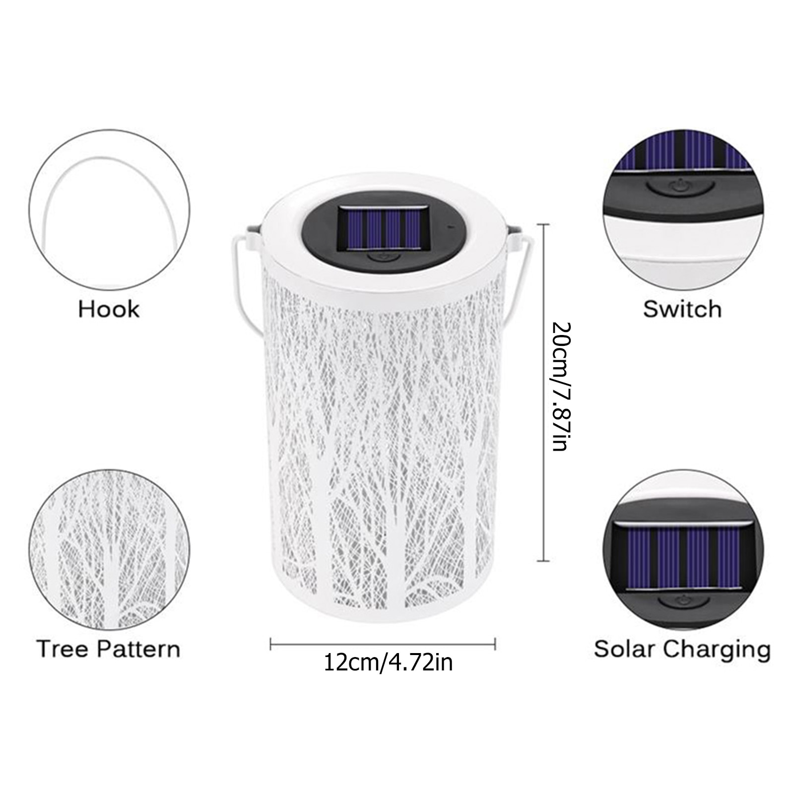 Solar Outdoor Lanterns Retro Hanging Light for Yard Tree Fence Patio Landscape with Handle Garden Decoration Waterproof LED Lamp