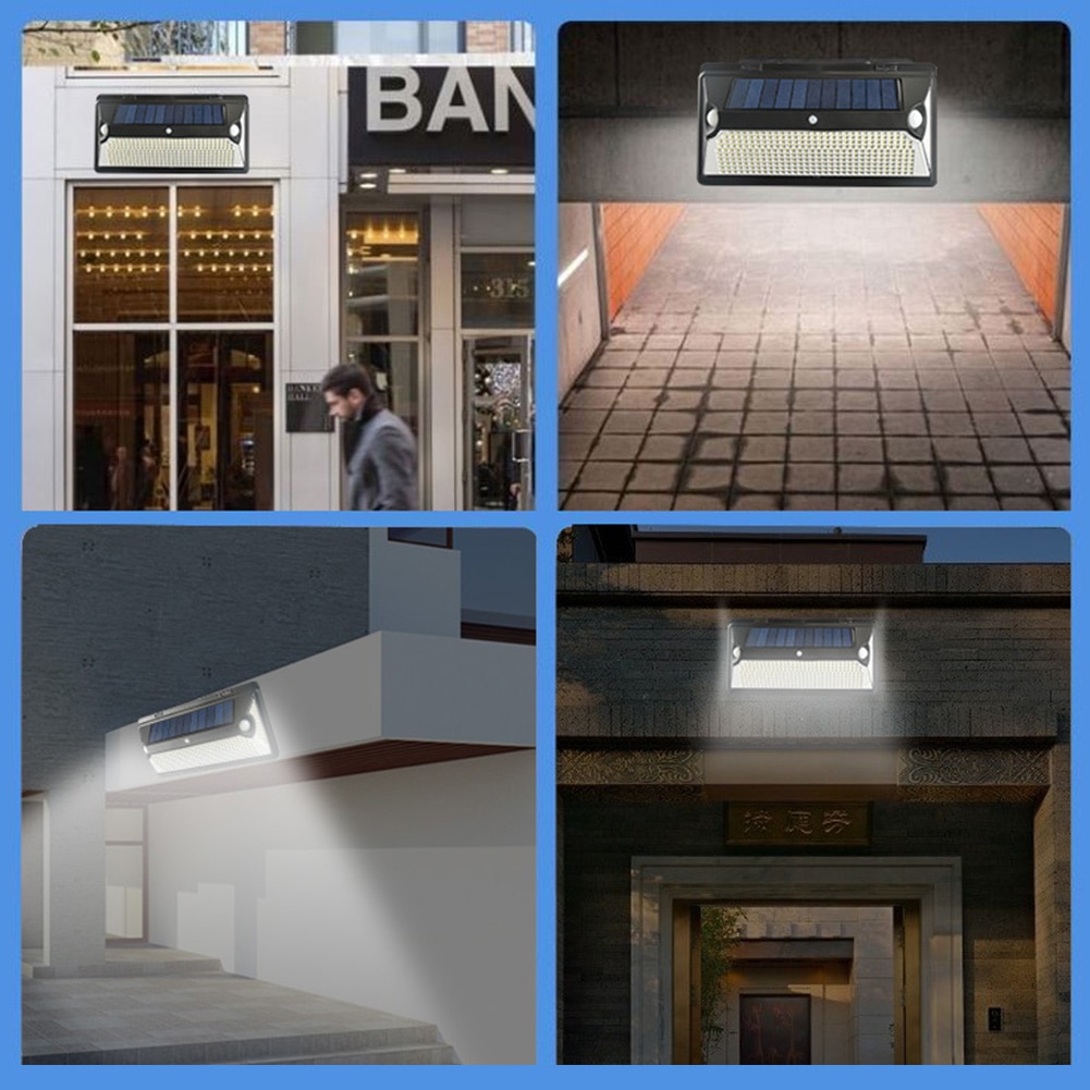 360/720 LED Solar Light Outdoors Waterproof Street Yard Wall Lamp Double PIR Motion Sensor Security Garden Decoration Lighting