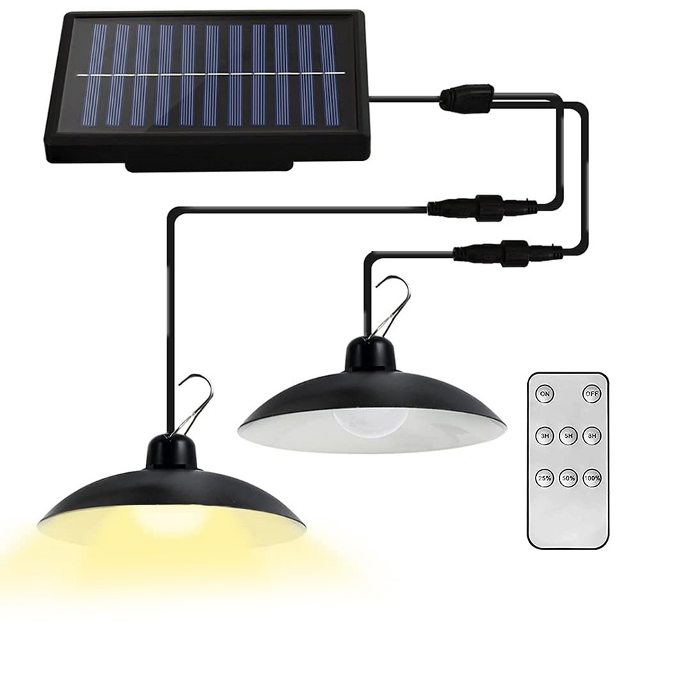 1/2 Heads Solar Light Waterproof Outdoors Indoor Solar Wall Lamp Remote Chandelier Solar Powered Lights for Garden Decoration