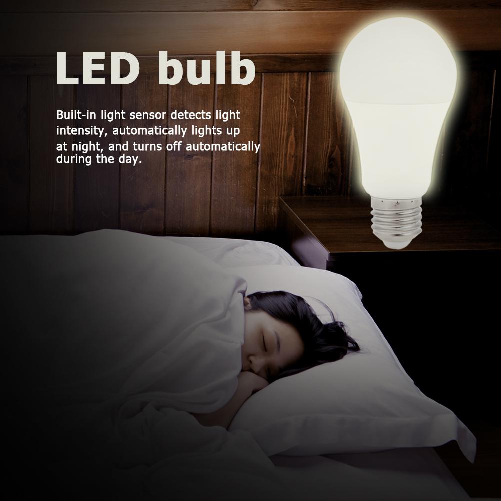 LED Sensor Light Bulb E27 Dusk to Dawn Light Bulbs Day Night Light Lamp for Home Lighting