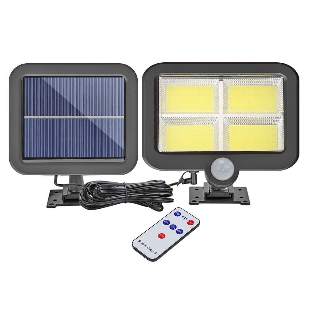 128LED Solar LED Light Outdoors IP65 Waterproof Remote Control Motion Sensor Solar Wall Lamp For Garden Decoration