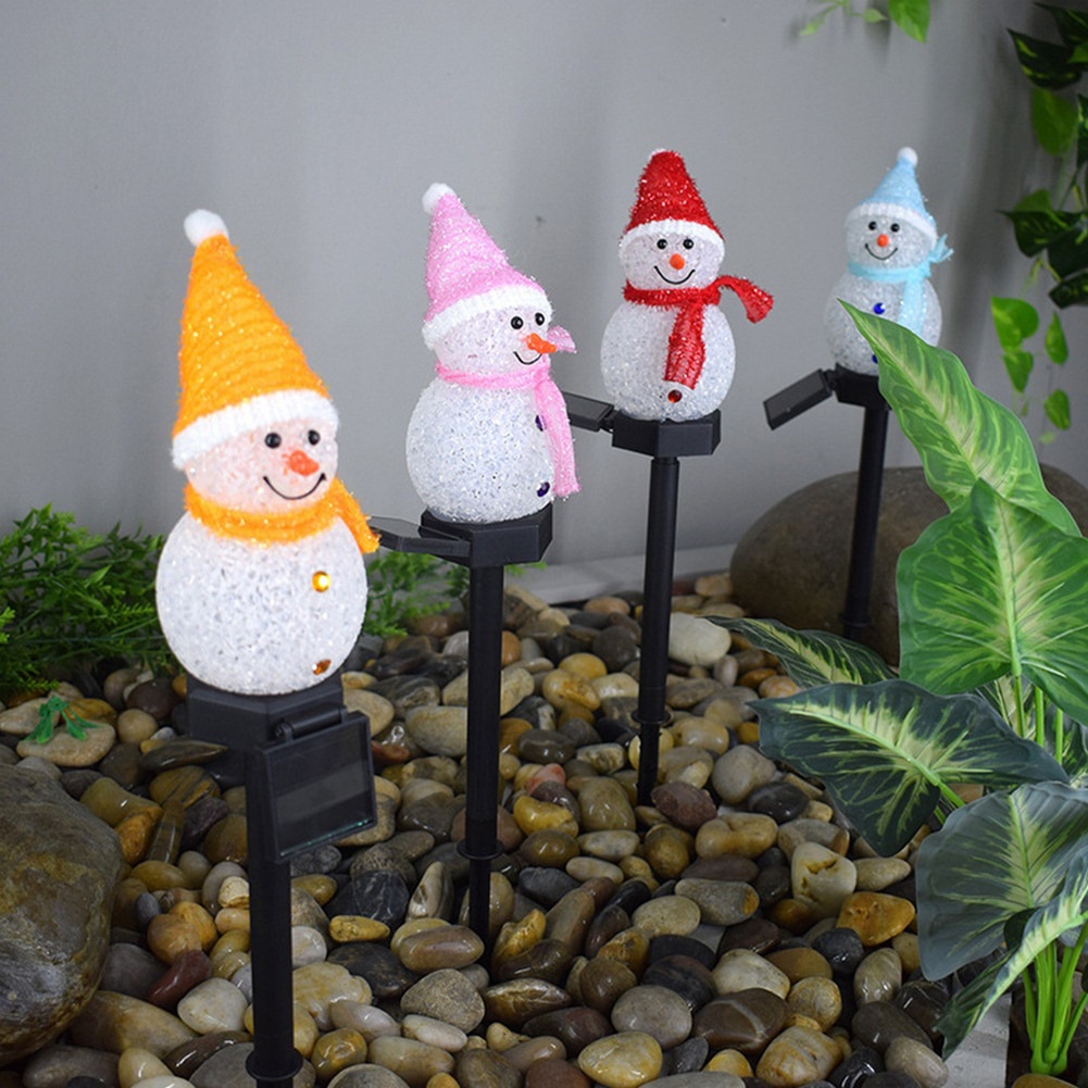 Christmas Decoration LED Solar Powered Garden Light Outdoor Waterproof Snowman Lawn Lamp Landscape Yard Terrace Path Lighting