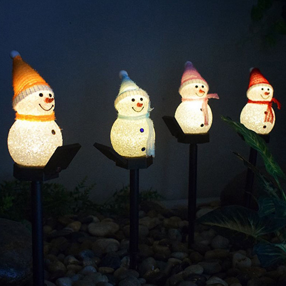Christmas Decoration LED Solar Powered Garden Light Outdoor Waterproof Snowman Lawn Lamp Landscape Yard Terrace Path Lighting
