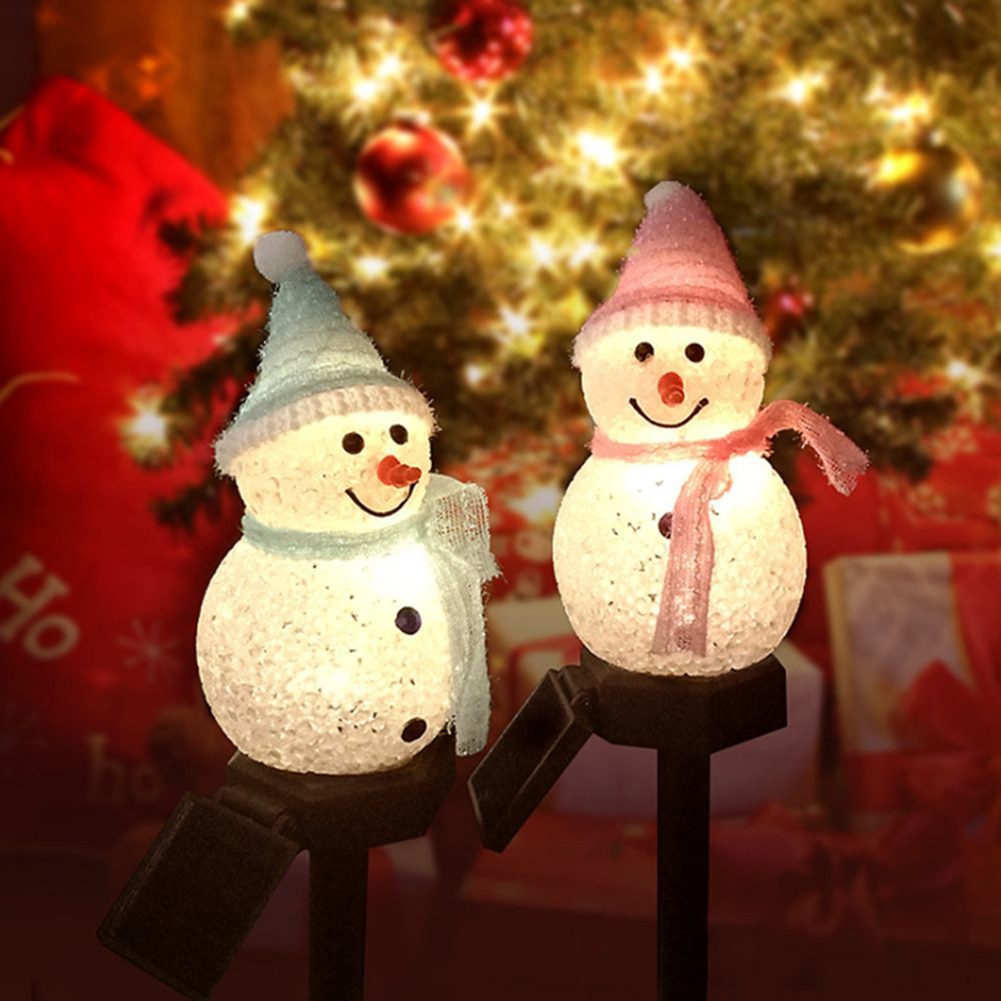 Christmas Decoration LED Solar Powered Garden Light Outdoor Waterproof Snowman Lawn Lamp Landscape Yard Terrace Path Lighting