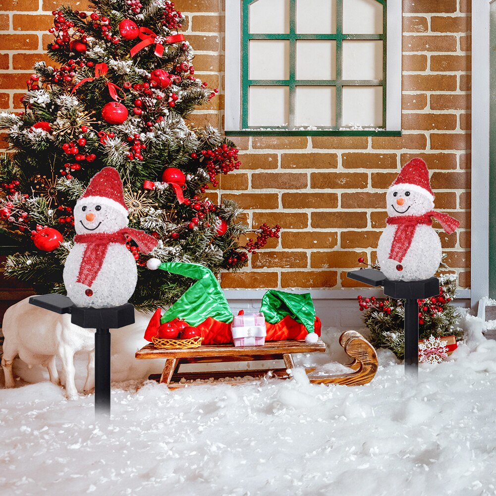 Christmas Decoration LED Solar Powered Garden Light Outdoor Waterproof Snowman Lawn Lamp Landscape Yard Terrace Path Lighting