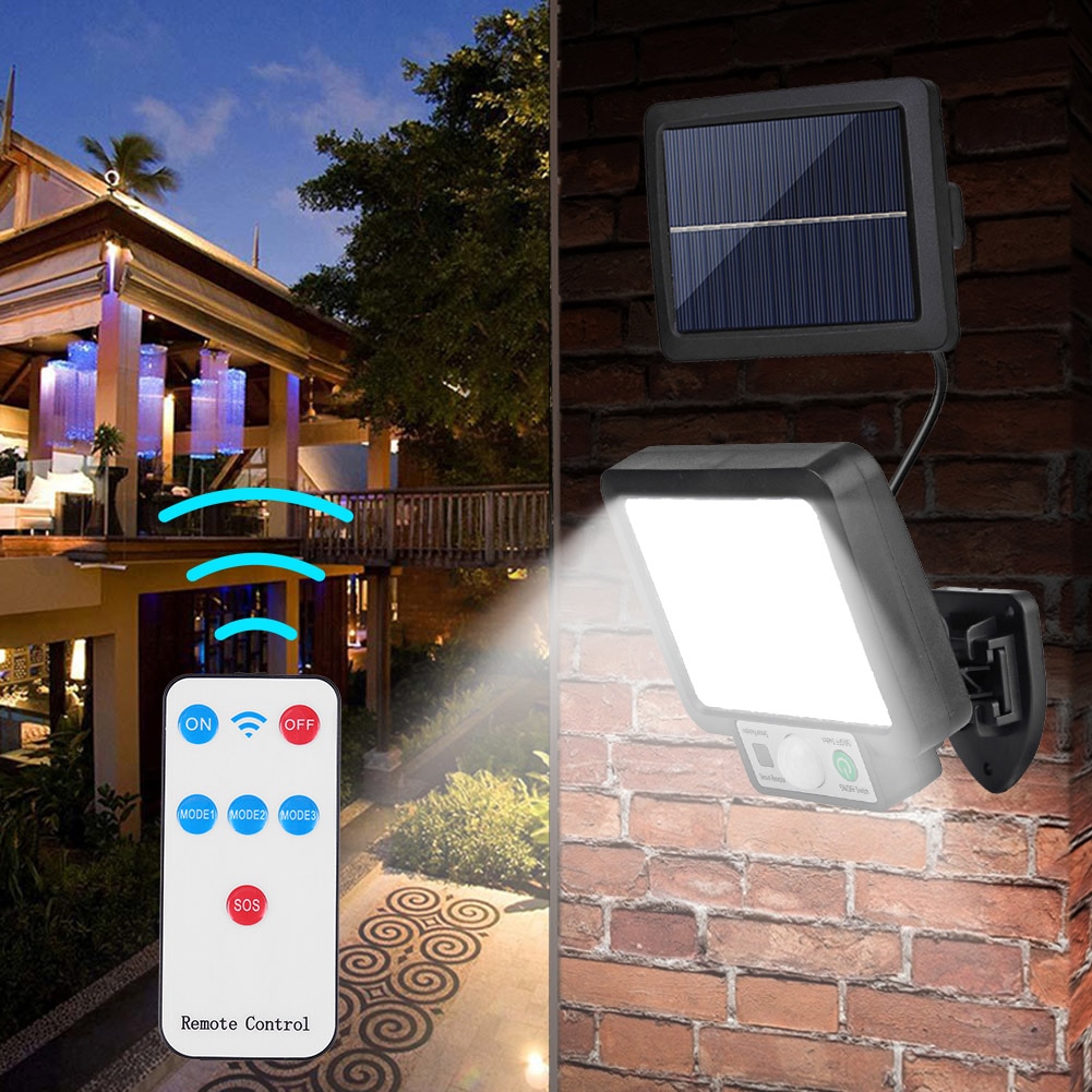 LED Split Solar Wall Light Waterproof Motion Sensor Induction Street Security Outdoor Solar Lamp Garden Decoration 56 LED/72 COB