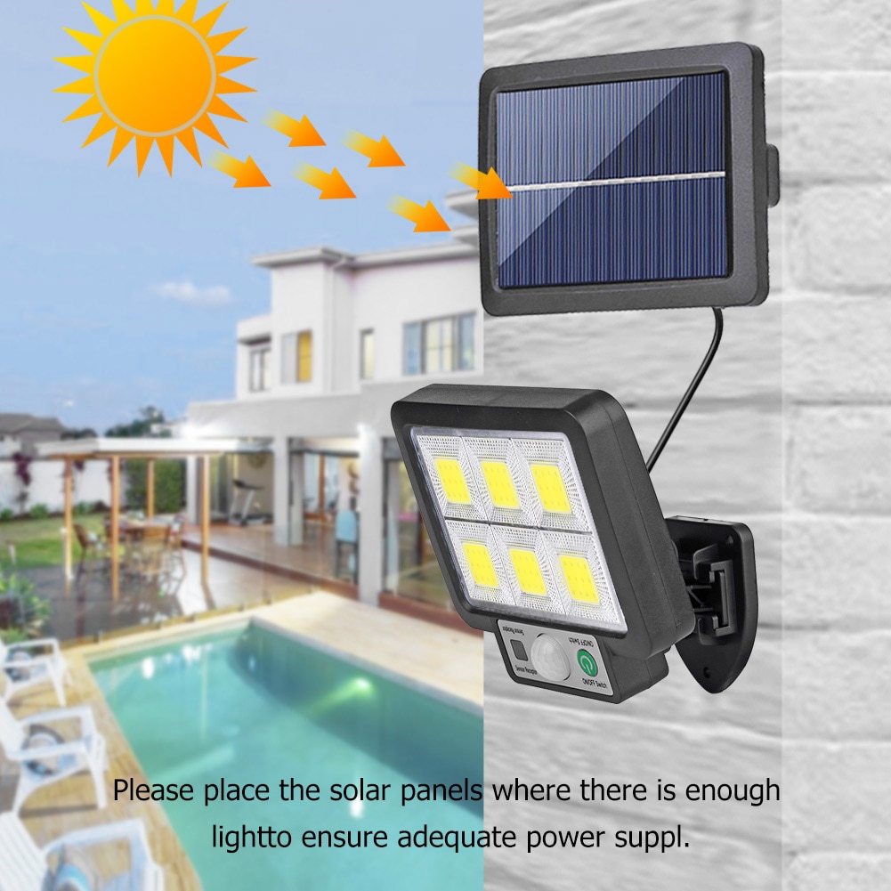 LED Split Solar Wall Light Waterproof Motion Sensor Induction Street Security Outdoor Solar Lamp Garden Decoration 56 LED/72 COB