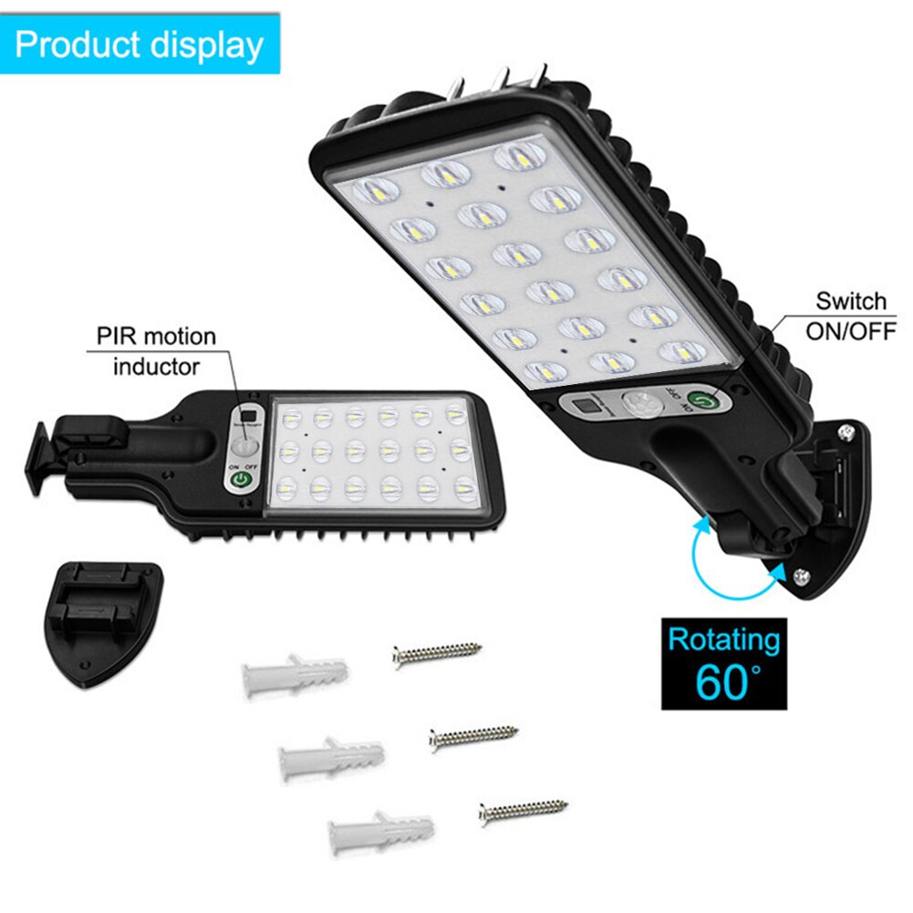 196/279 LED Solar Street Lights Outdoor Solar Lamps with 3 Modes LED/COB Waterproof Motion Sensor Remote Control for Garden Yard