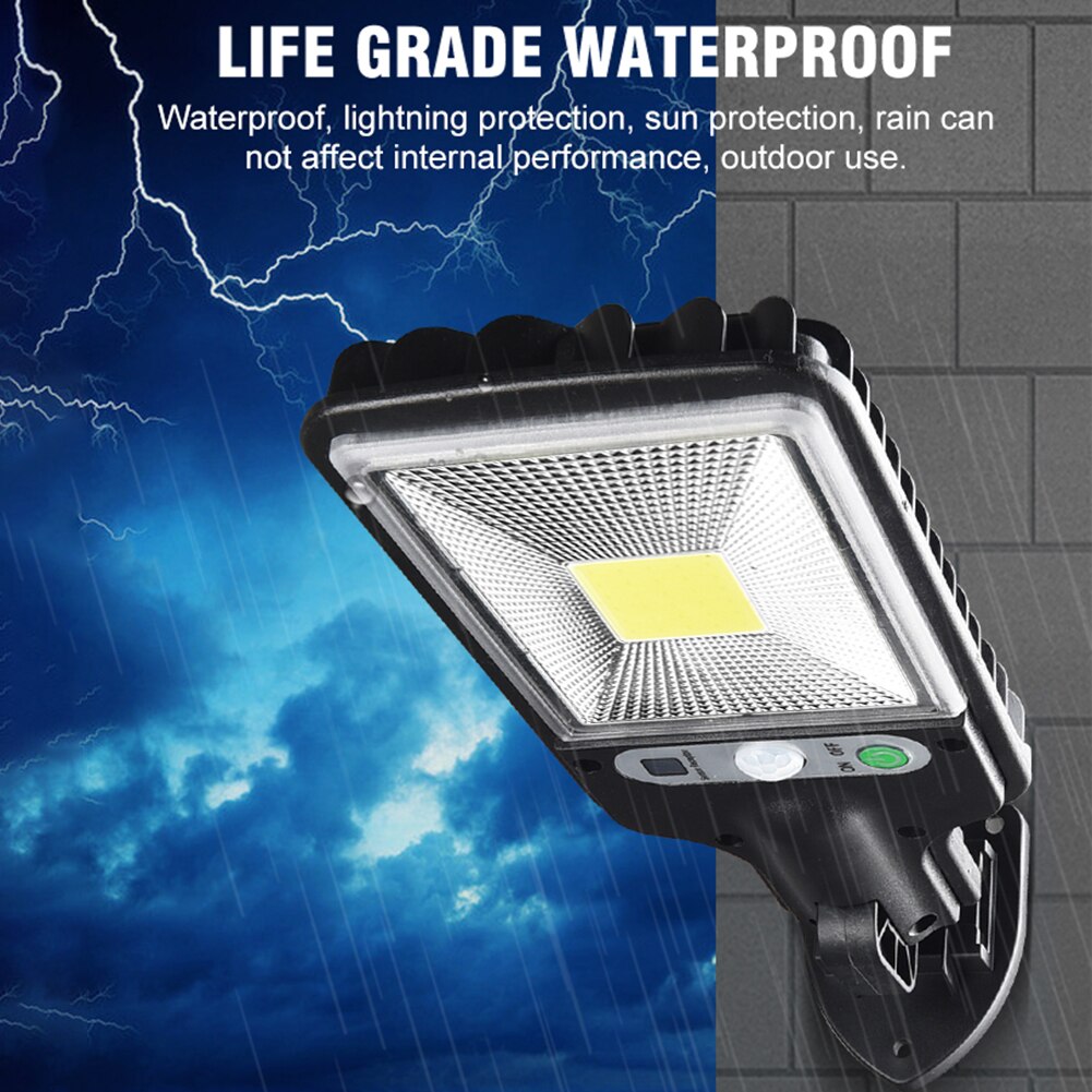 196/279 LED Solar Street Lights Outdoor Solar Lamps with 3 Modes LED/COB Waterproof Motion Sensor Remote Control for Garden Yard
