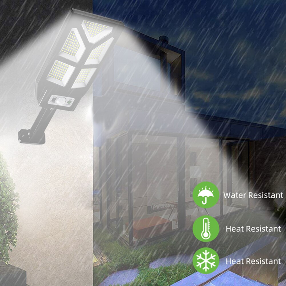 196/279 LED Solar Street Lights Outdoor Solar Lamps with 3 Modes LED/COB Waterproof Motion Sensor Remote Control for Garden Yard