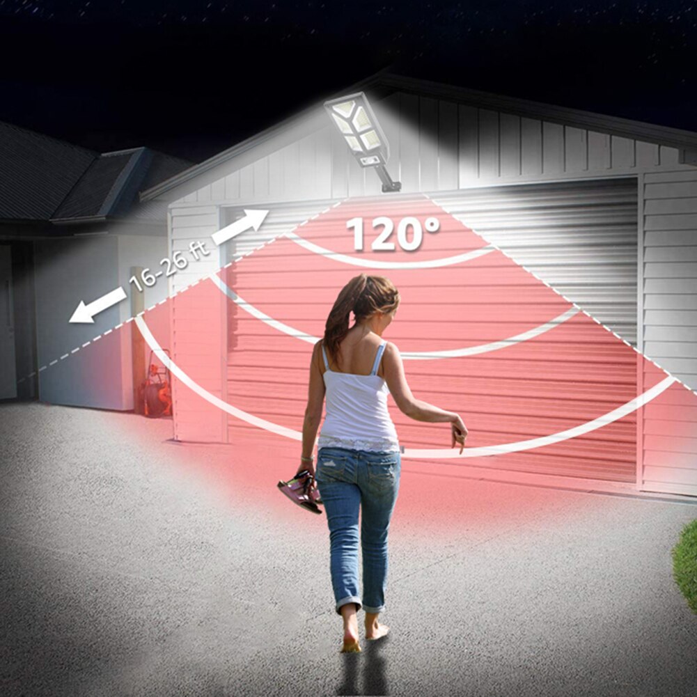 196/279 LED Solar Street Lights Outdoor Solar Lamps with 3 Modes LED/COB Waterproof Motion Sensor Remote Control for Garden Yard