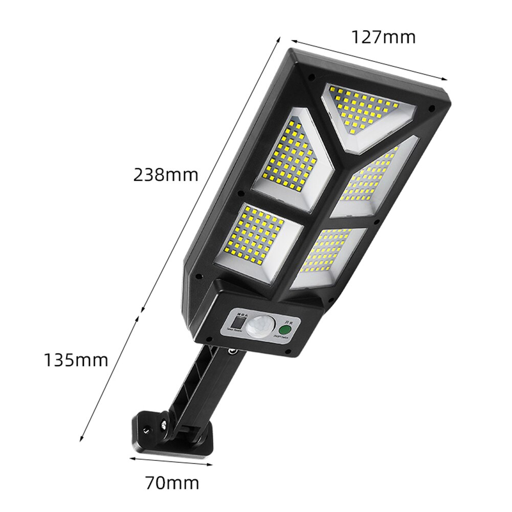 196/279 LED Solar Street Lights Outdoor Solar Lamps with 3 Modes LED/COB Waterproof Motion Sensor Remote Control for Garden Yard