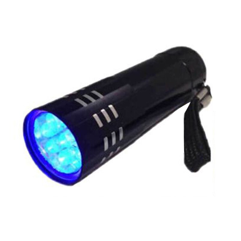 LED UV Flashlight Ultraviolet Torch Mini Aluminum UV ULTRA VIOLET 9 LED FLASHLIGHT Torch Light Lamp Tactical Lighting Dropship